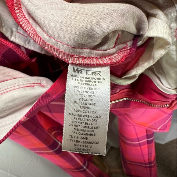 MR TURK - Men’s Red Plaid Pants, Men’s Size 33 - Picture 8 of 10